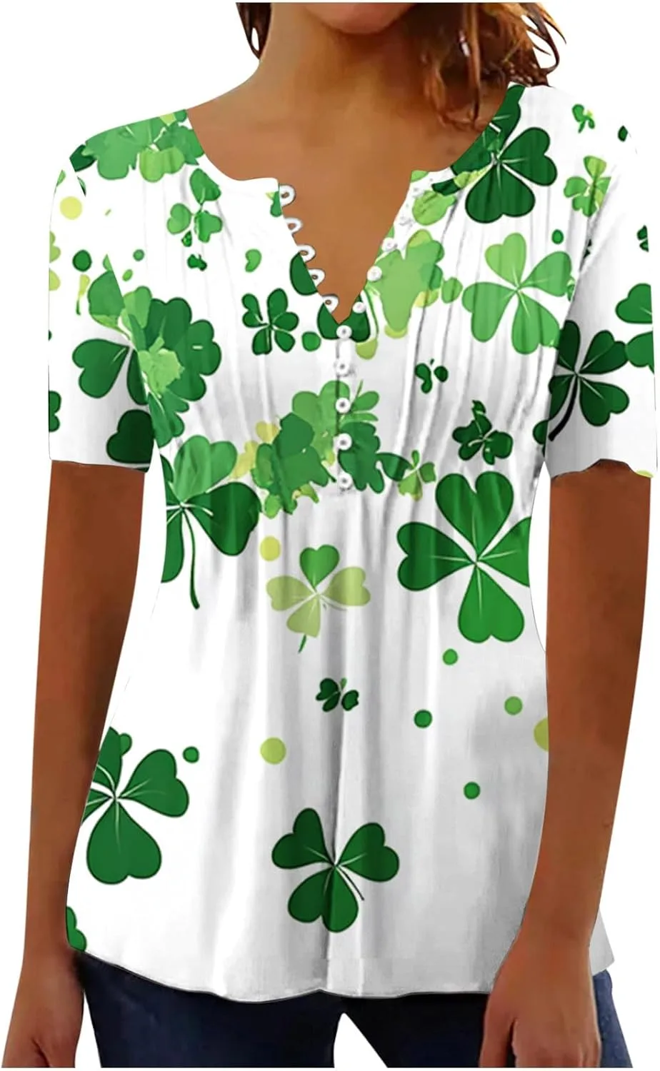 

Женская блуза с принтом трилистника на День святого Патрика LMSXCT