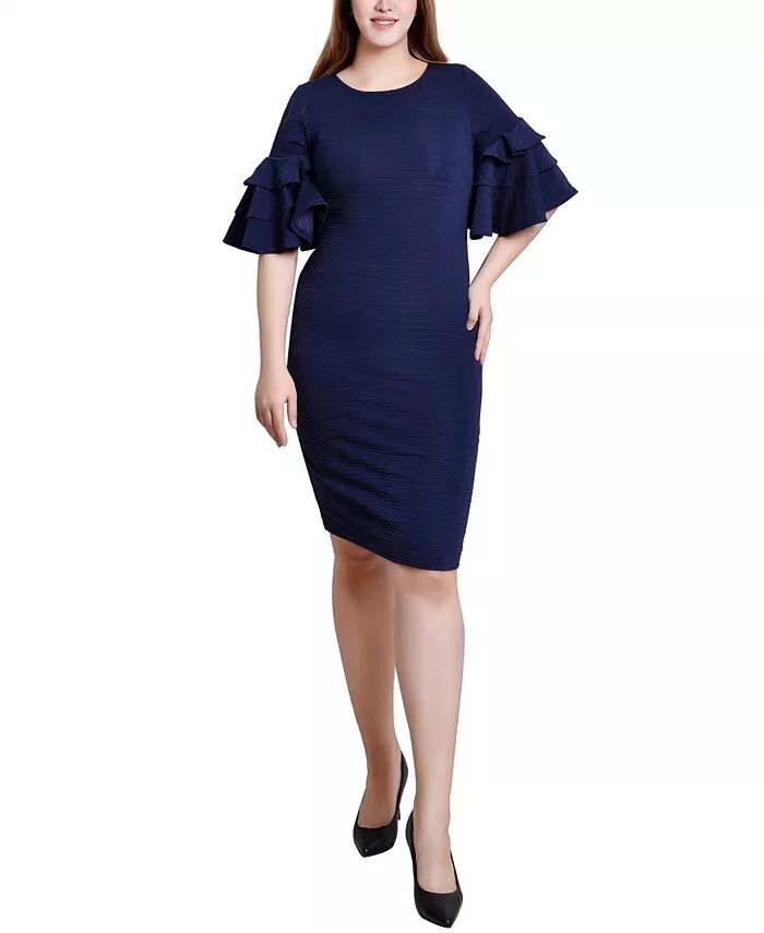 

Платье с рукавами болеро и облегающим верхом NY Collection, синий