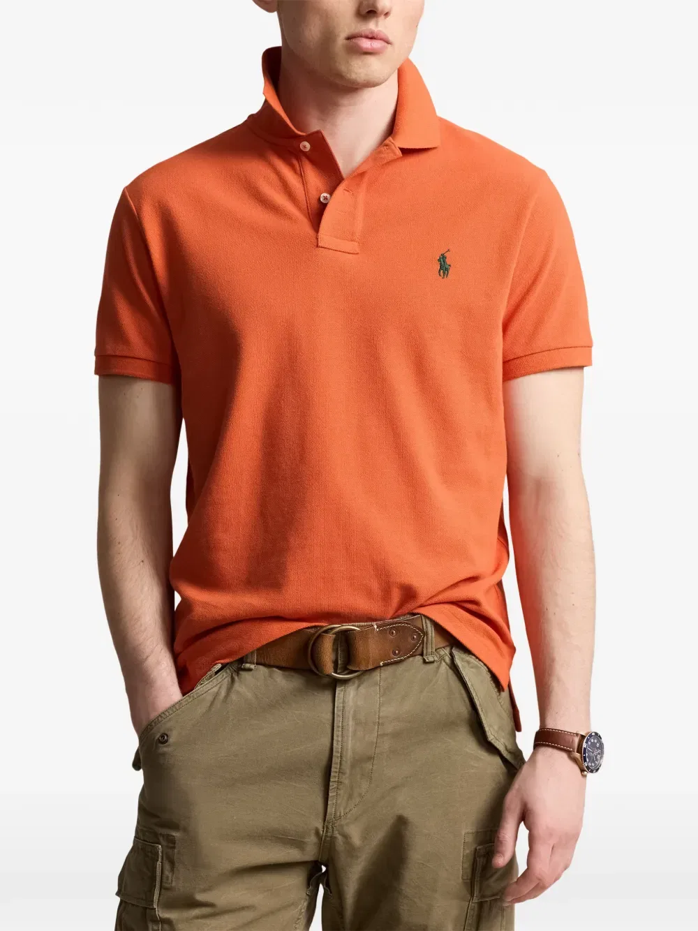 Футболка с коротким рукавом и логотипом Polo Ralph Lauren, оранжевый — фото 3