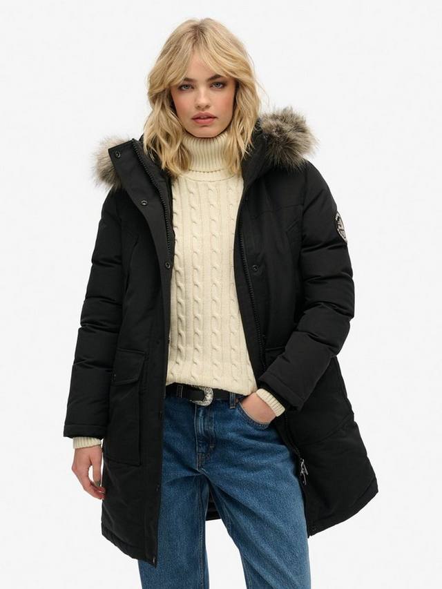 

Куртка-парка из искусственного меха everest Superdry, черный