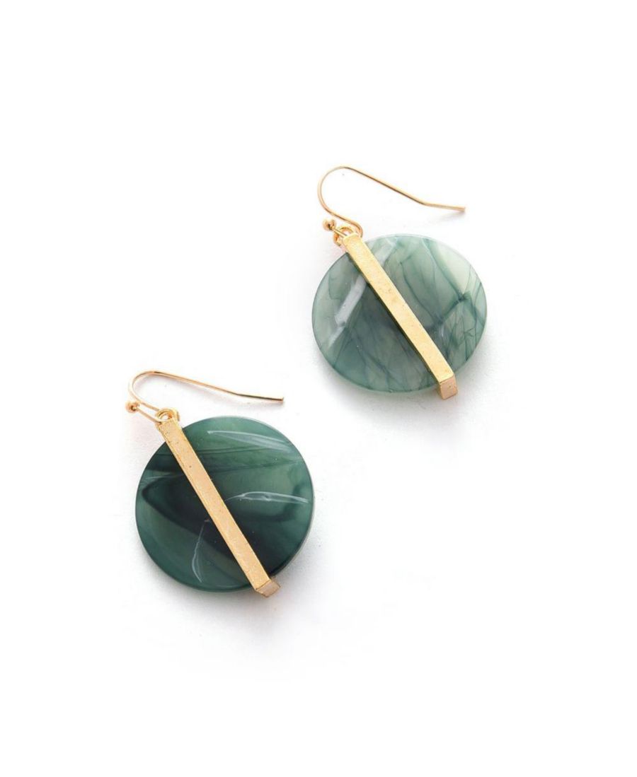 

Женские зеленые текстурированные круглые серьги-подвески SOHI, Green