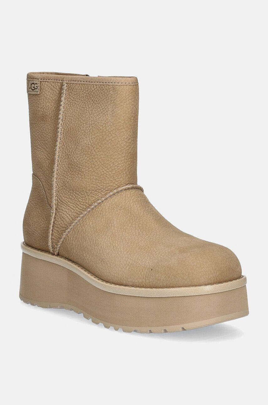 

Кожаные ботильоны UGG Cityfunc Mid, бежевый