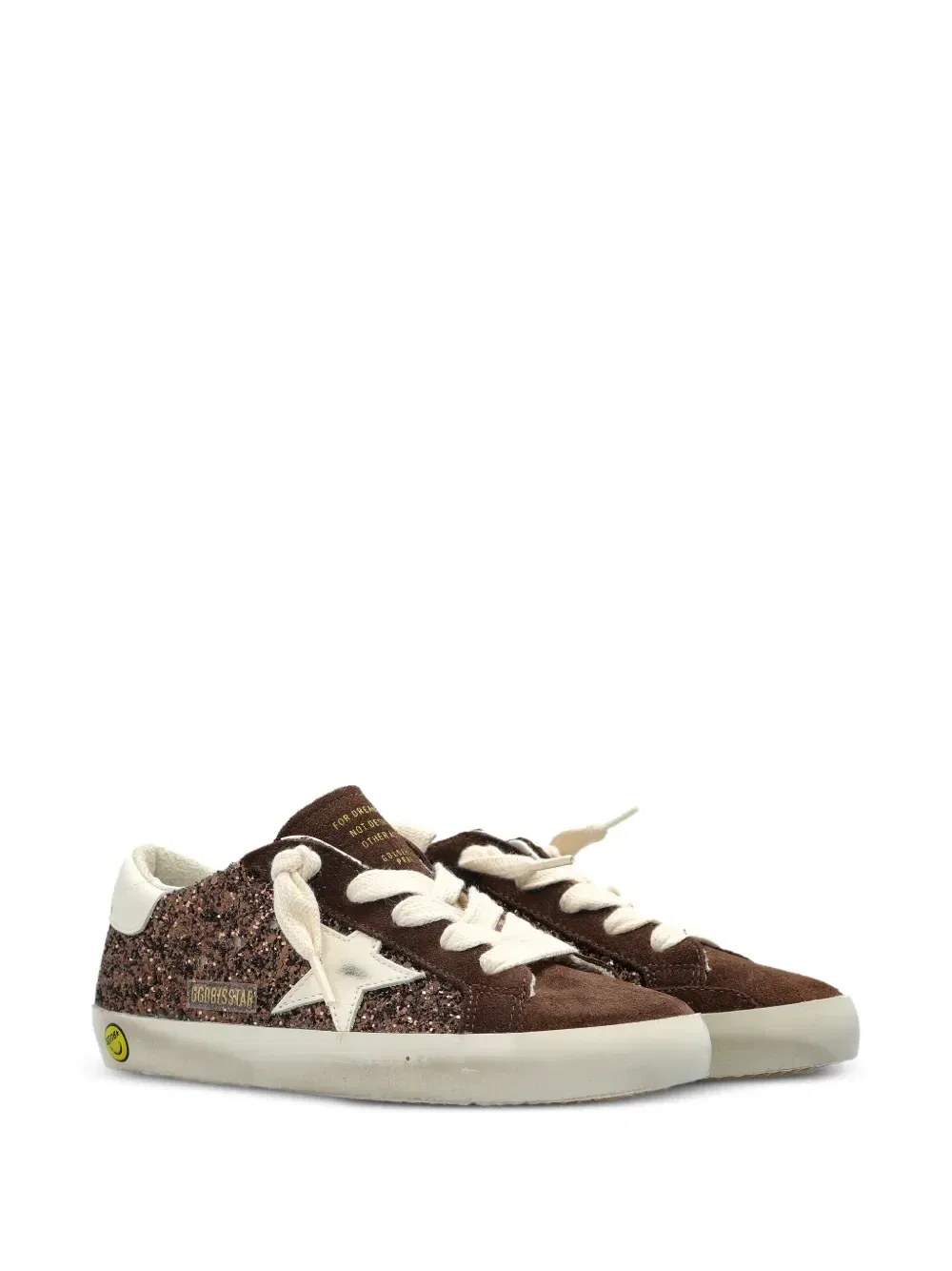 Кроссовки Super-Star с глиттером Golden Goose Kids, коричневый