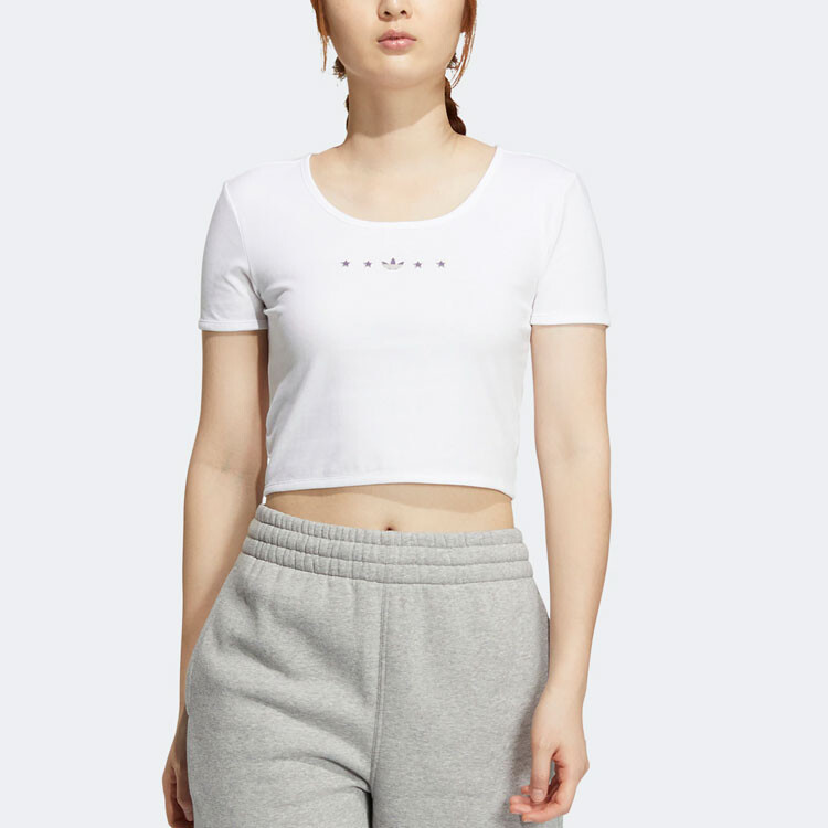 MC Crop Top женский белый Adidas Originals — фото 2