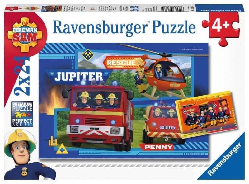 

Ravensburger, пазл, Пожарный Сэм спешит на помощь, 2х24 шт.