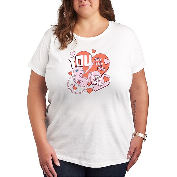 

Футболка Plus size с принтом Pokémon Mew "You are the one for me" Licensed Character, White, Белый, Футболка Plus size с принтом Pokémon Mew "You are the one for me" Licensed Character, White