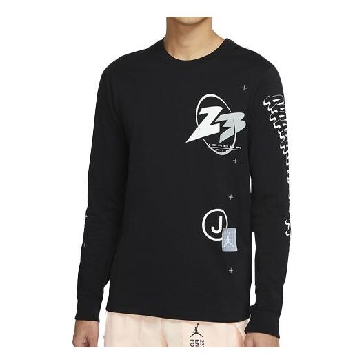 

Футболка 23 air logo print athleisure casual sports long sleeves Air Jordan, черный