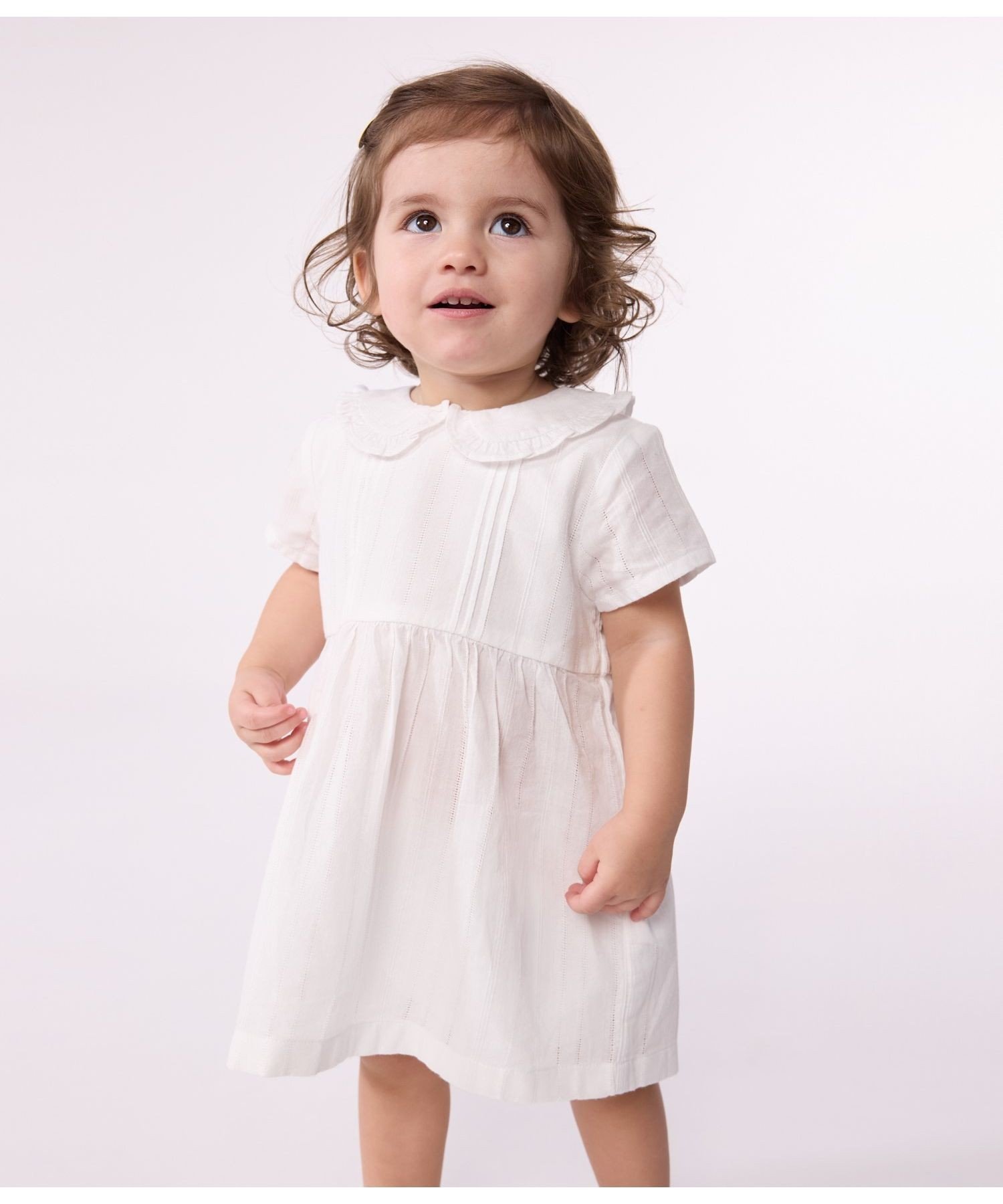 Платье с короткими рукавами и комплект из панталонов PETIT BATEAU, White