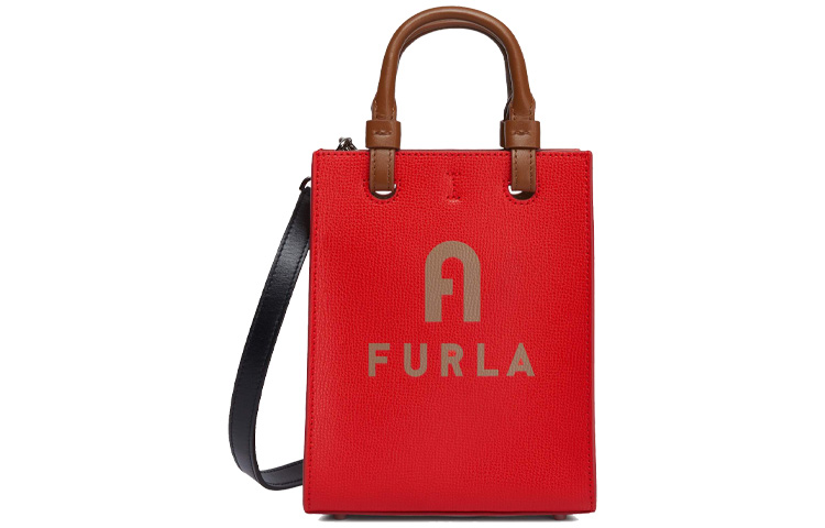 

Furla Кожаная сумка через плечо миниатюрная женская оранжево-красная и бежевая