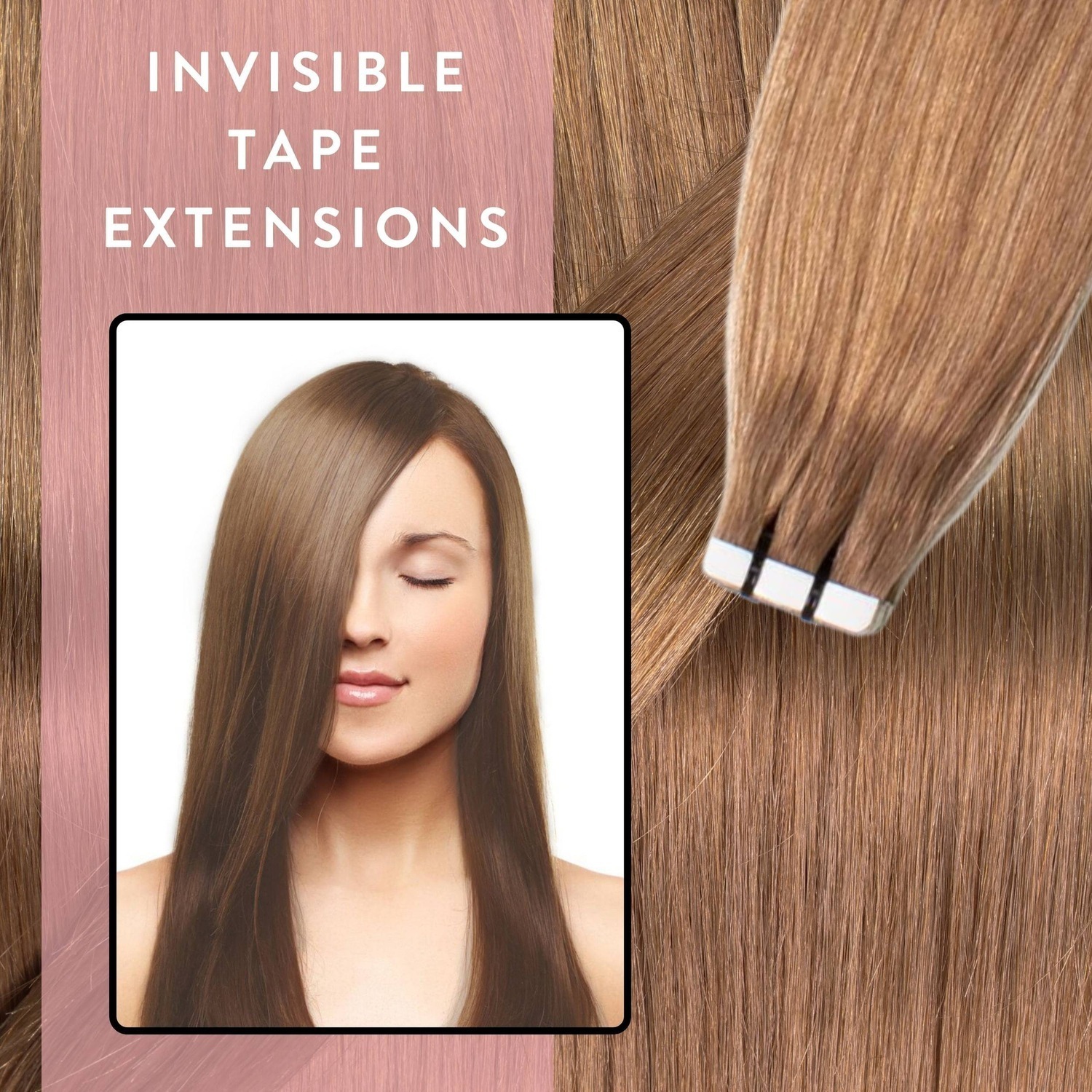 Накладные волосы invisible tape extensions premium echthaar #8/1 hellblond asch Hair2Heart, 60cm, количество 10 шт. — фото 2