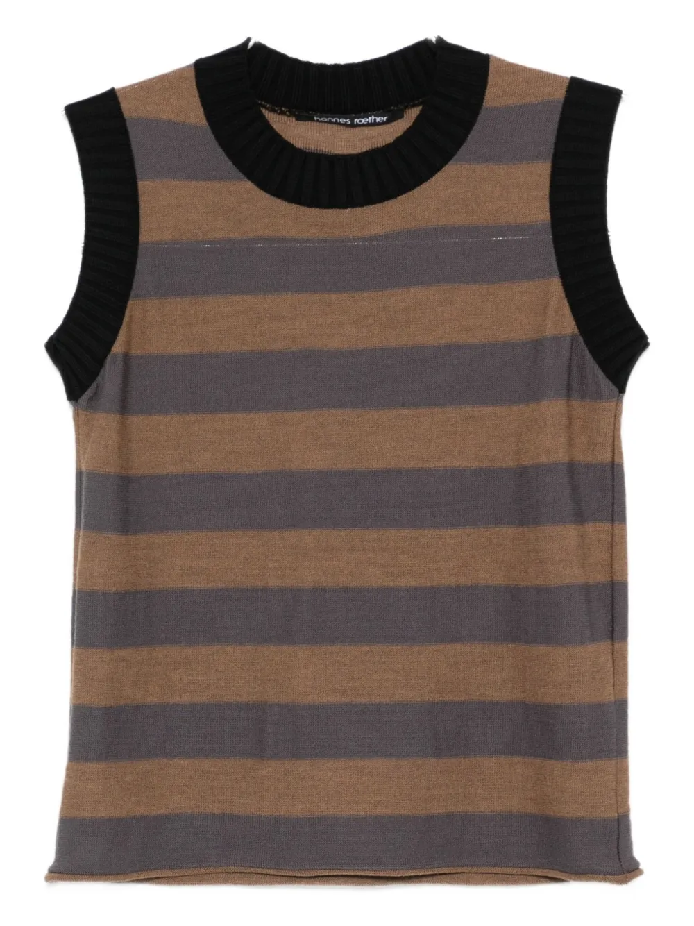 

Полосатый топ без рукавов Hannes Roether, коричневый