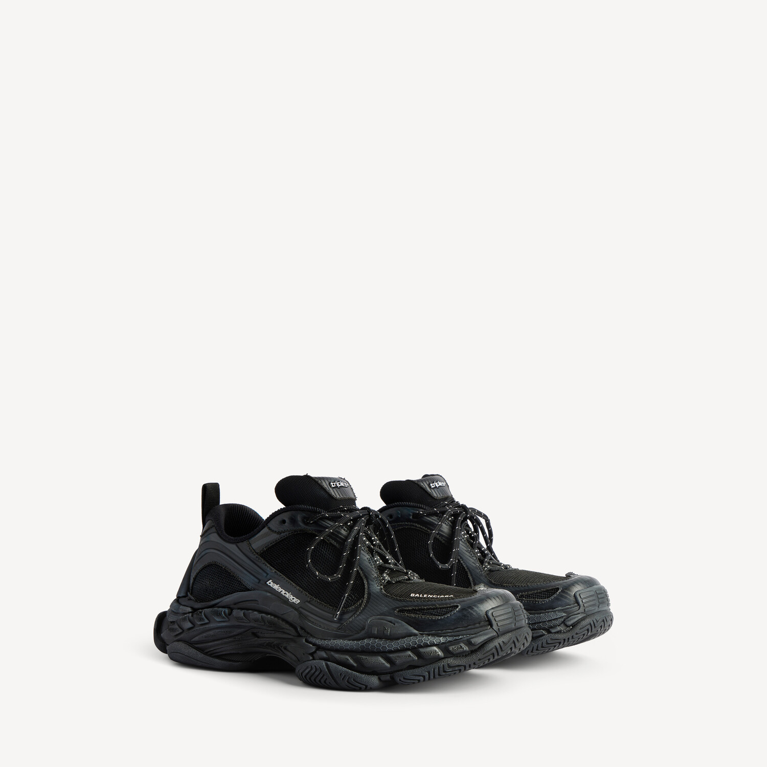 BALENCIAGA Женские кроссовки Triple S.2 в черном/темно-сером цвете — фото 2