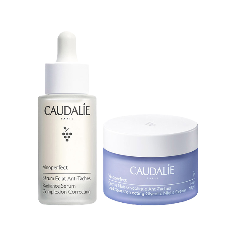 CAUDALIE Outili набор для осветления темных пятен маленькая бутылочка молочка bright white уход за кожей увлажняет и питает 30мл+50мл — фото 3