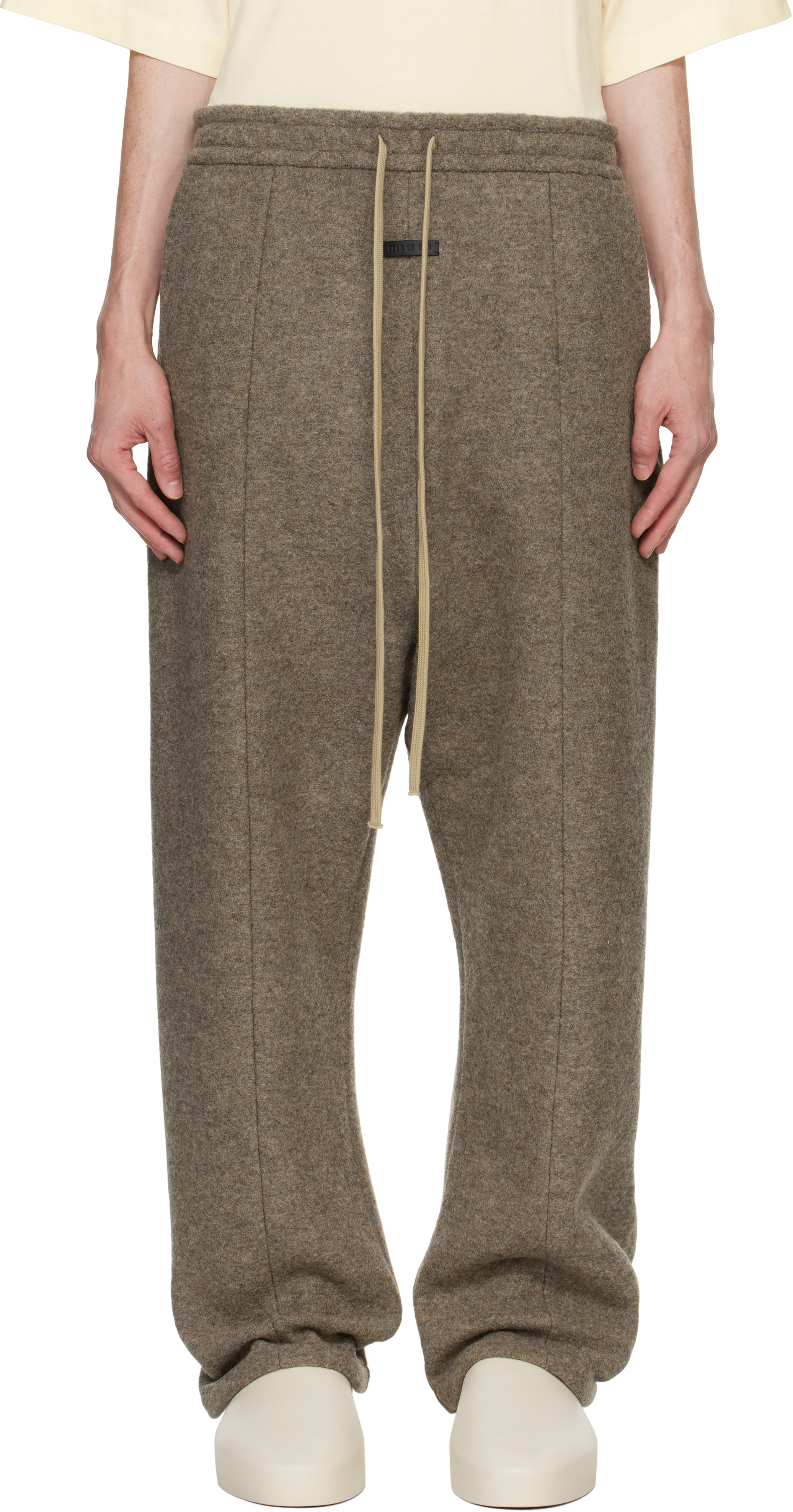 

Коричневые брюки Forum Lounge из вареной шерсти Fear of God