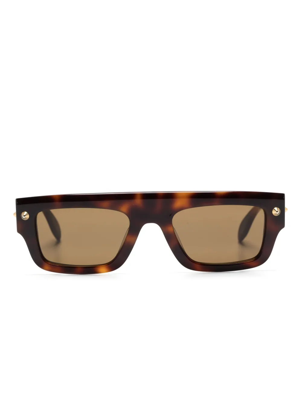 

Солнцезащитные очки с заклепками Alexander McQueen Eyewear, коричневый