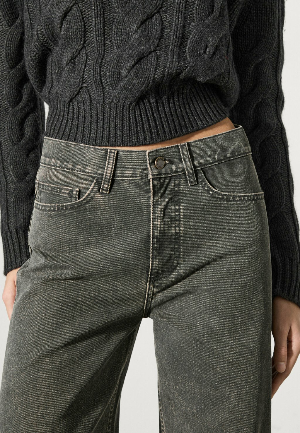 

Расклешенные джинсы WIDE Massimo Dutti, коричневый