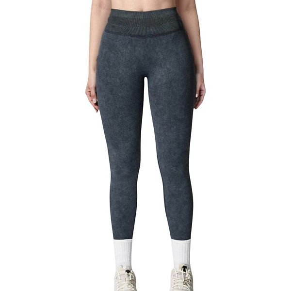 

Женские бесшовные ребристые леггинсы с высокой талией и компрессионным эффектом Anna-Kaci, Black