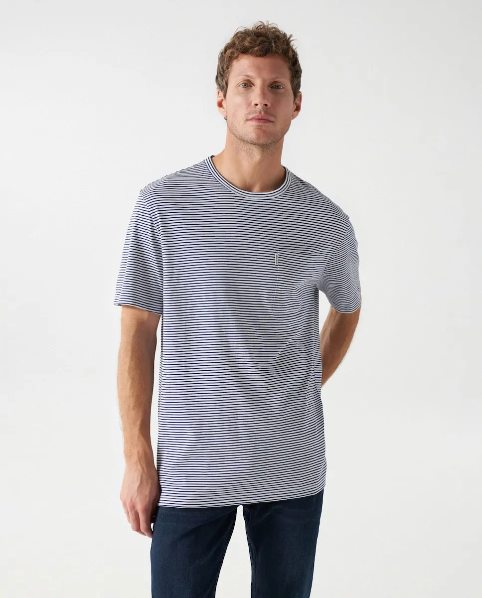 

Мужская футболка синего цвета с коротким рукавом Salsa Jeans