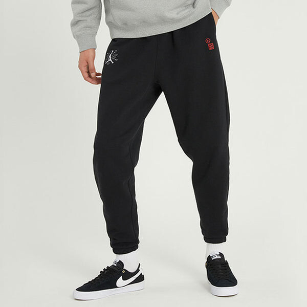 Спортивные штаны Men's Air Jordan J Cny Pant New Year's Edition Logo Embroidered Knit Bundle Feet Sports Pants/Trousers/Joggers Black, черный — фото 4