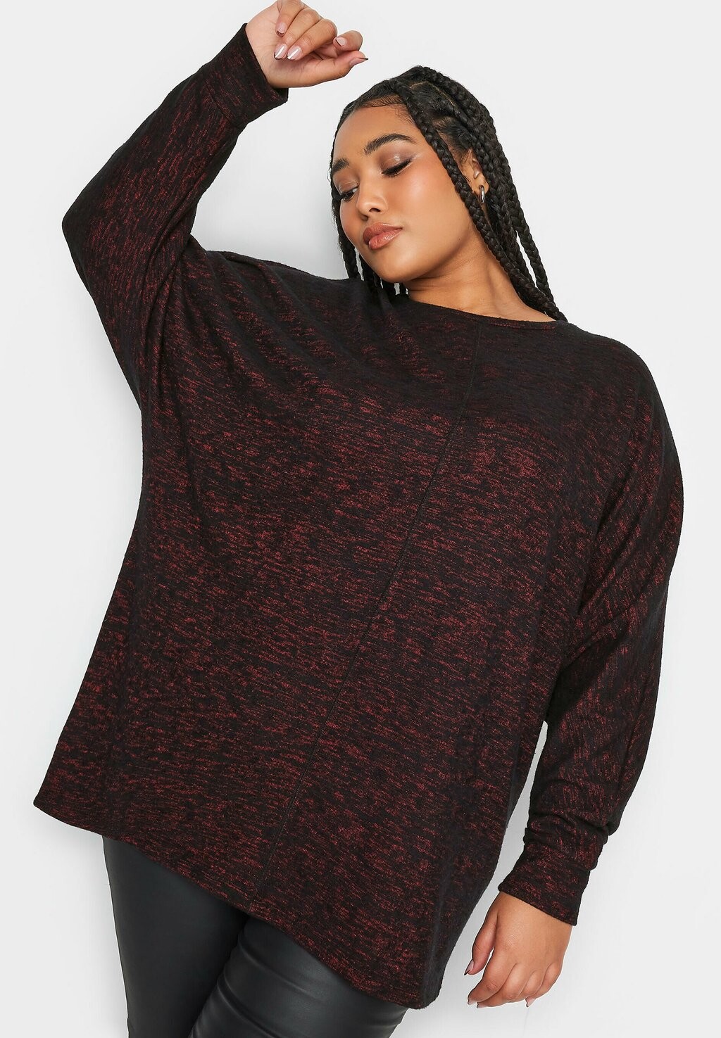 

Свитер Front Seam Detail Soft Touch Yours Clothing, красный