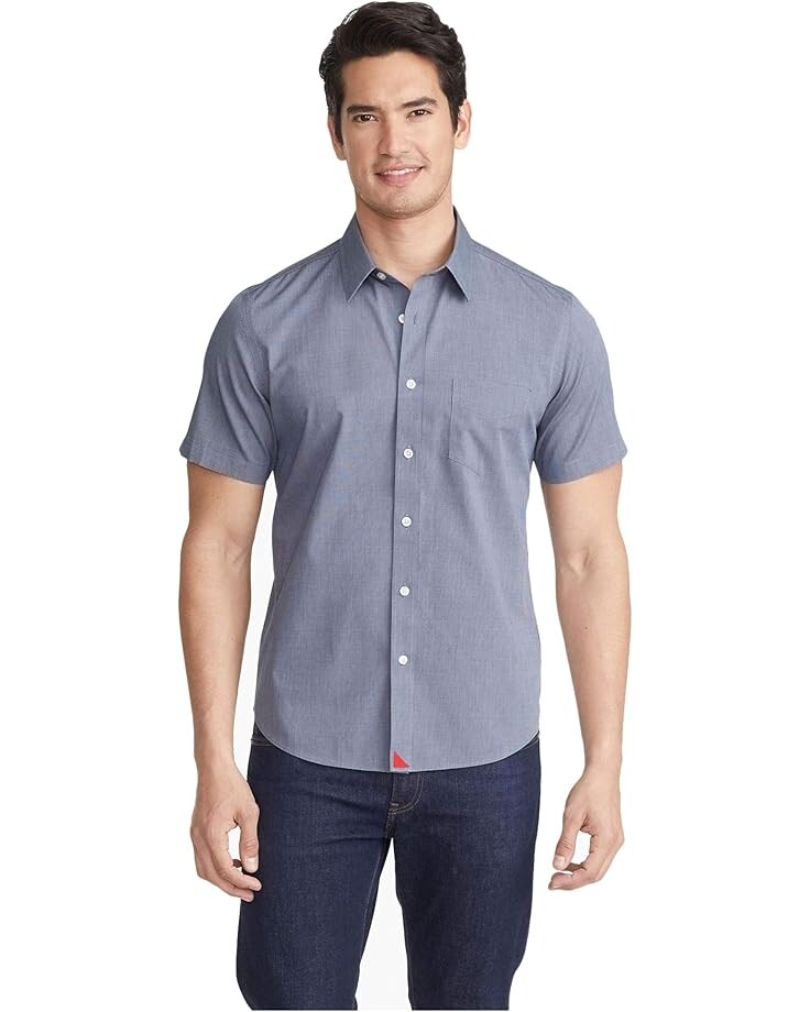 

Рубашка UNTUCKit Wrinkle-Free Short Sleeve Shirt, темно-синий