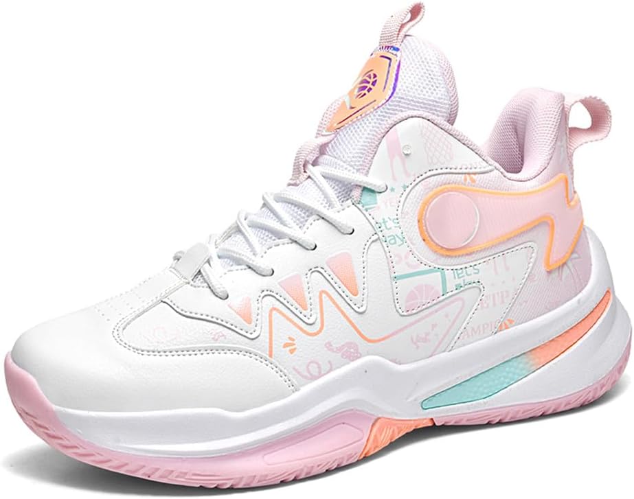 

Кроссовки MAUGELY унисекс для баскетбола, дышащие, удобные, высокие, с противоскользящей подошвой, модные беговые кроссовки, розовый