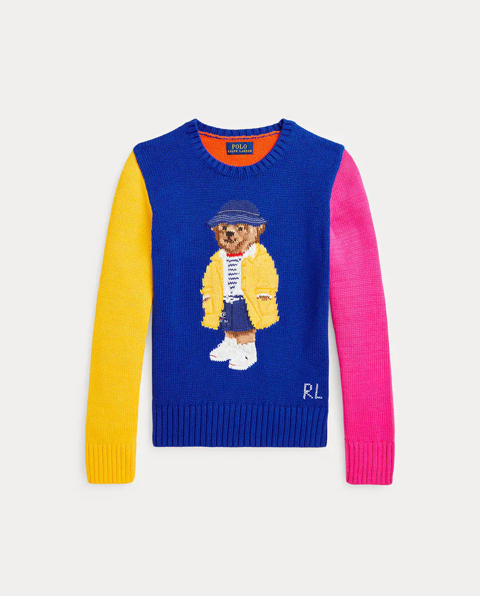 

Хлопковый свитер для девочек с Polo Bear Polo Ralph Lauren, многоцветный