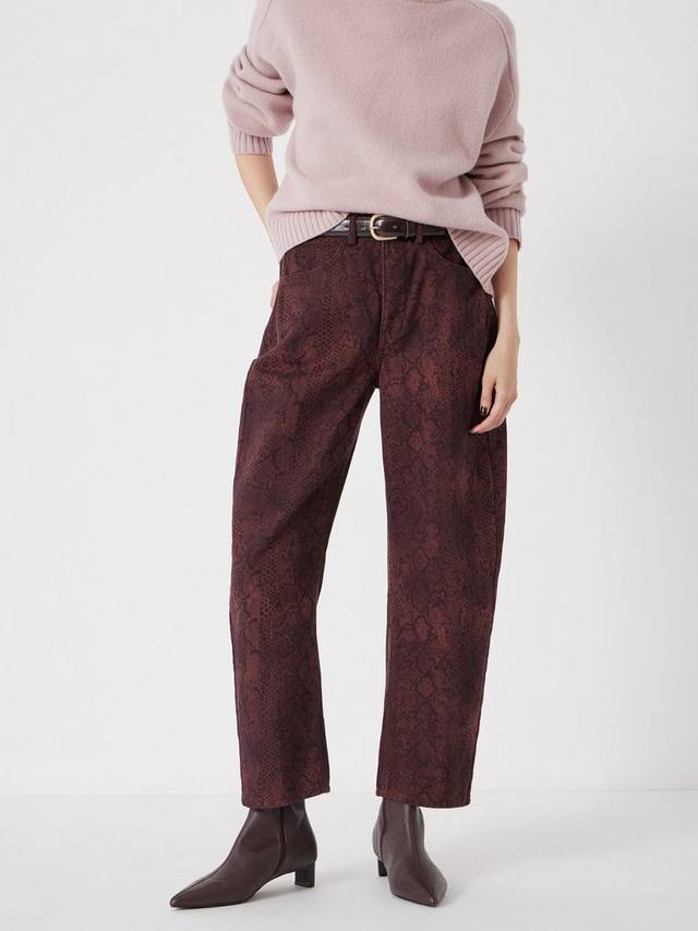 

Джинсы Cordelia с принтом змеиной кожи и расклешенным кроем HUSH, Brown