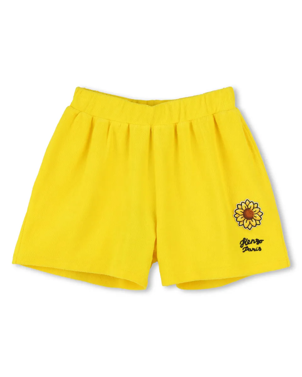 

Махровые шорты для девочек с эластичной талией Kenzo Kids, жёлтый