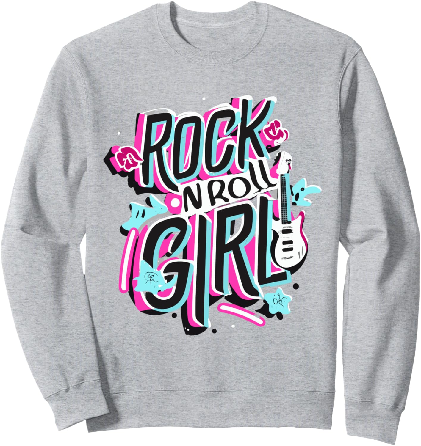 

Толстовка рок-н-ролльной девушки 80-х, рок-музыка, милая толстовка Rock N Roll Girl Halloween Costumes, серый