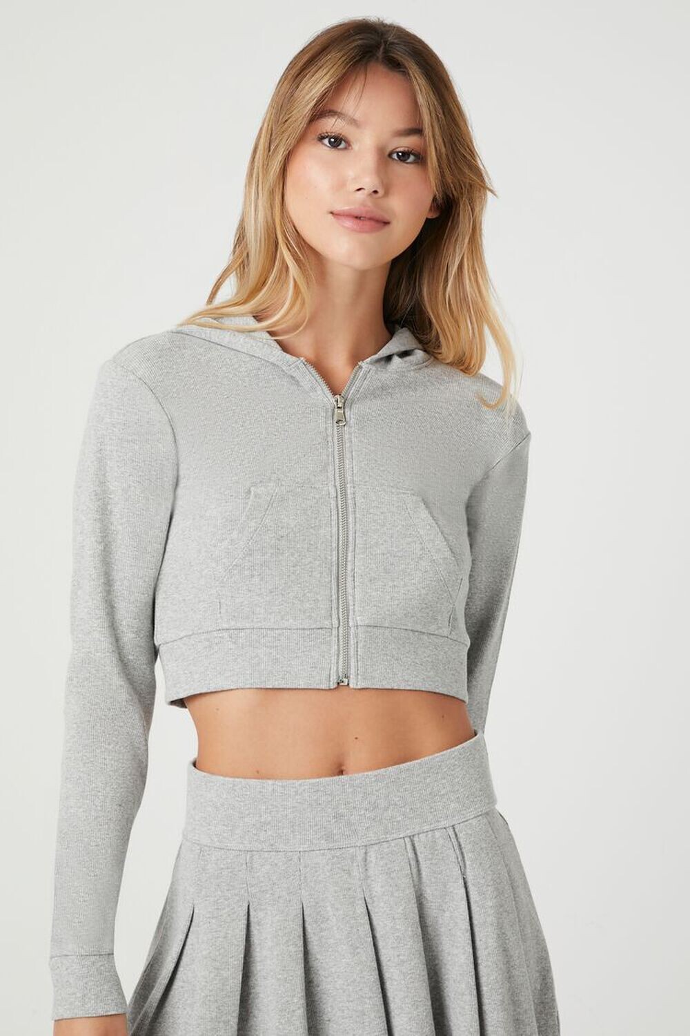 

Укороченная толстовка на молнии Forever 21, серый