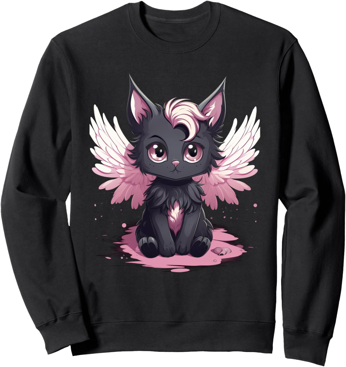 

Толстовка с изображением кота, рамена и лапши быстрого приготовления в японском аниме «Риверсайд» Japanese Ramen Eating Animal Design, черный