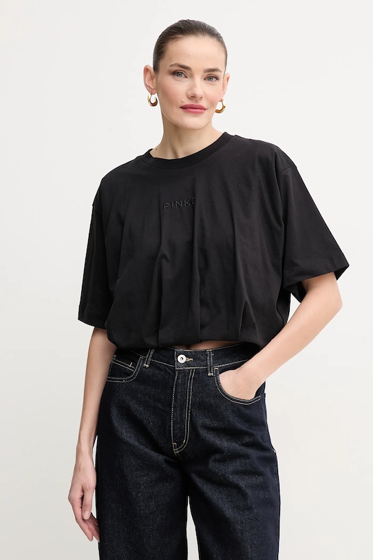 

Хлопковая футболка Pinko, черный