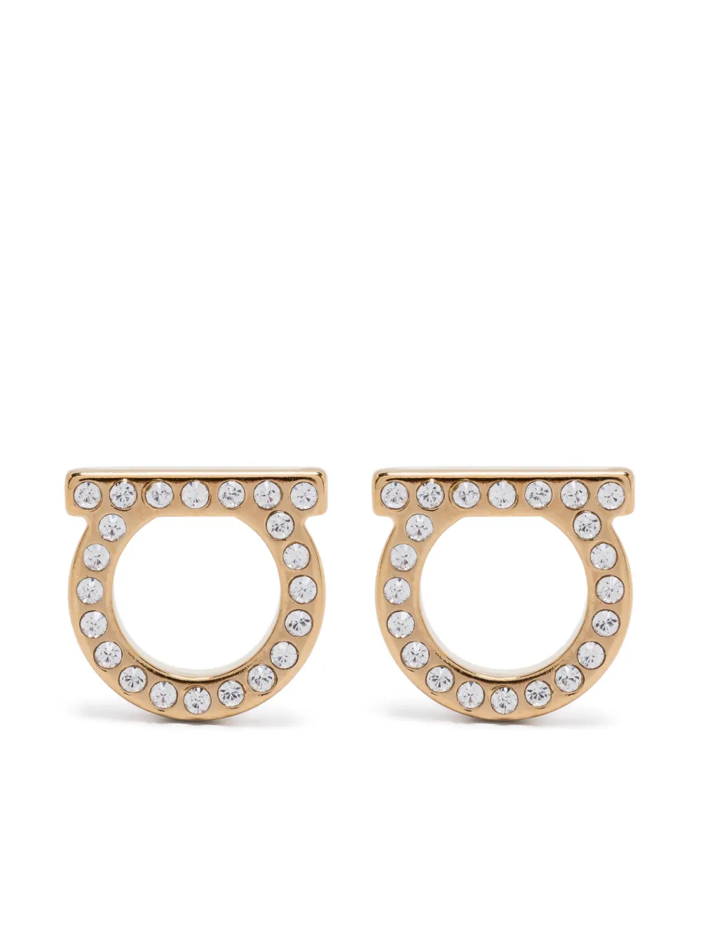 

Серьги с декором Gancini и кристаллами Ferragamo, золотой