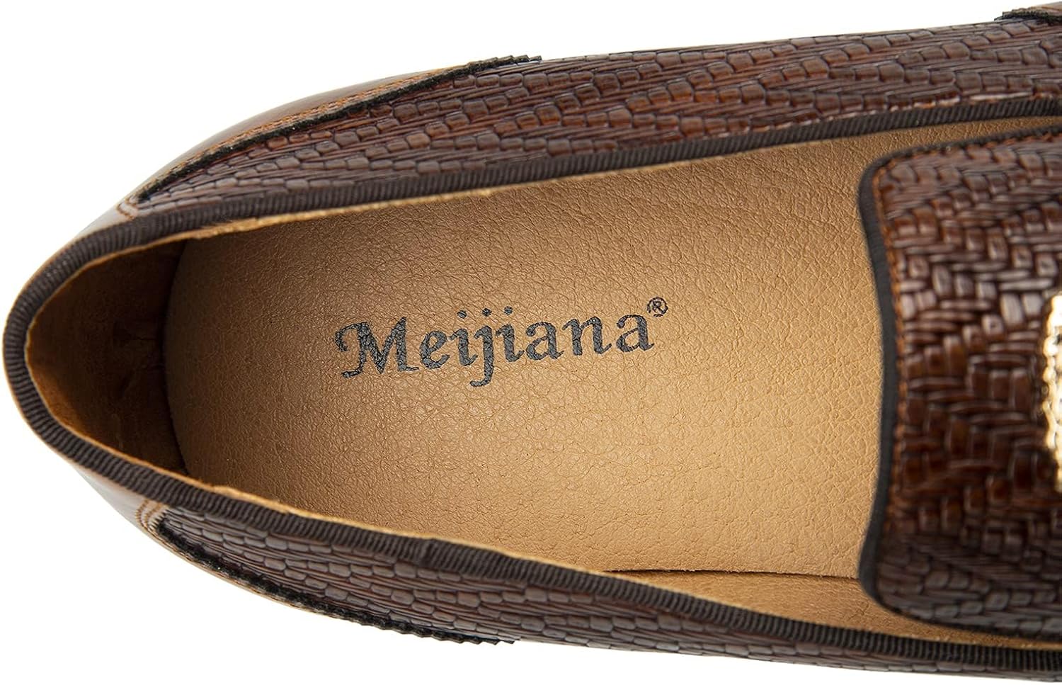 Мужские туфли Meijiana - черные замшевые лоферы с металлической пряжкой, резиновая подошва, модная повседневная одежда, идеально подходят для работы, вечеринки или дня рождения - стильные мужские классические туфли, коричневый — фото 4