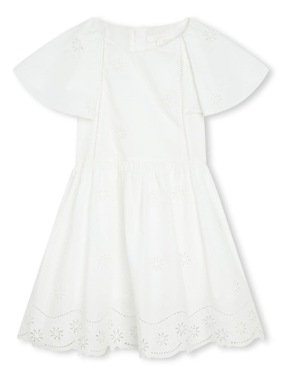 

Chloé Kids платье из органического хлопка с вышивкой, белый
