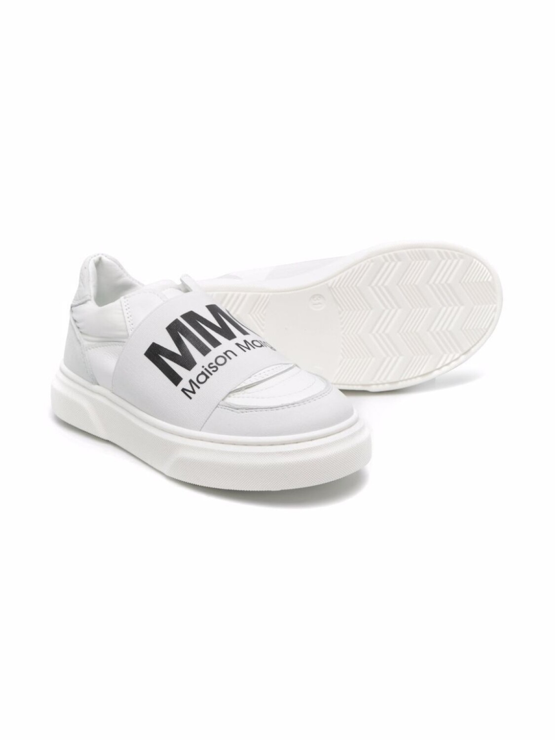 MM6 Maison Margiela Kids слипоны с логотипом, белый — фото 2