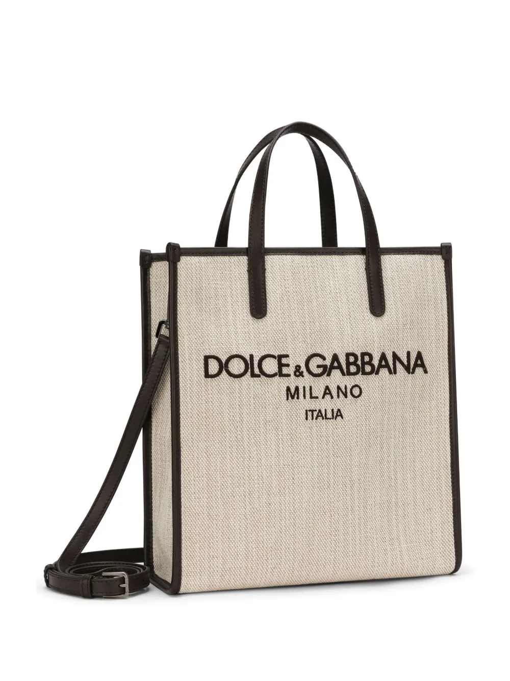 Сумка-тоут Small Shopping из канваса DOLCE & GABBANA, нейтральный — фото 3