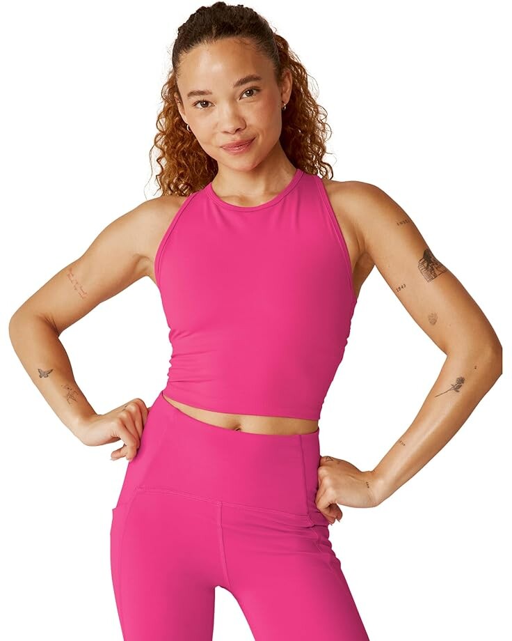

Топ Beyond Yoga Powerbeyond Strive Cropped Tank, цвет Pink Energy