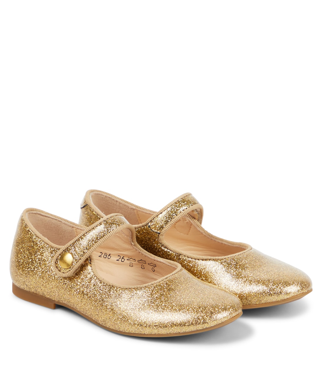 

Блестящие туфли-лодочки Daisy Baby Mary Jane Pom d'Api, Glitter Lisse Oro