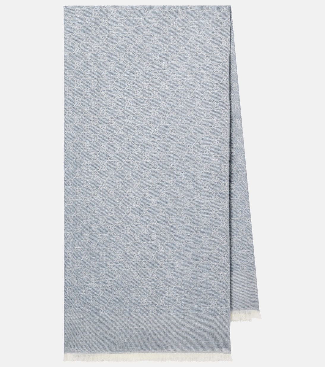 

Шарф GG из хлопка, шерсти и шелка Gucci, Bluette/Blue