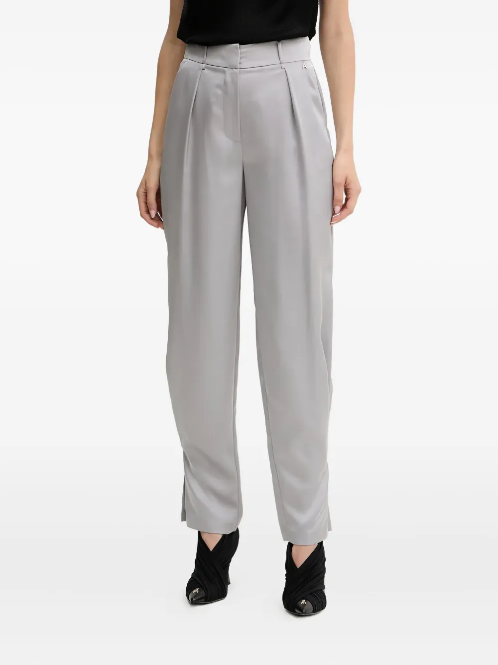 

Атласные брюки Twinset, серый