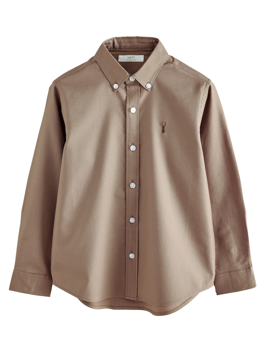 

Рубашка на пуговицах классического кроя Next, серо-коричневый