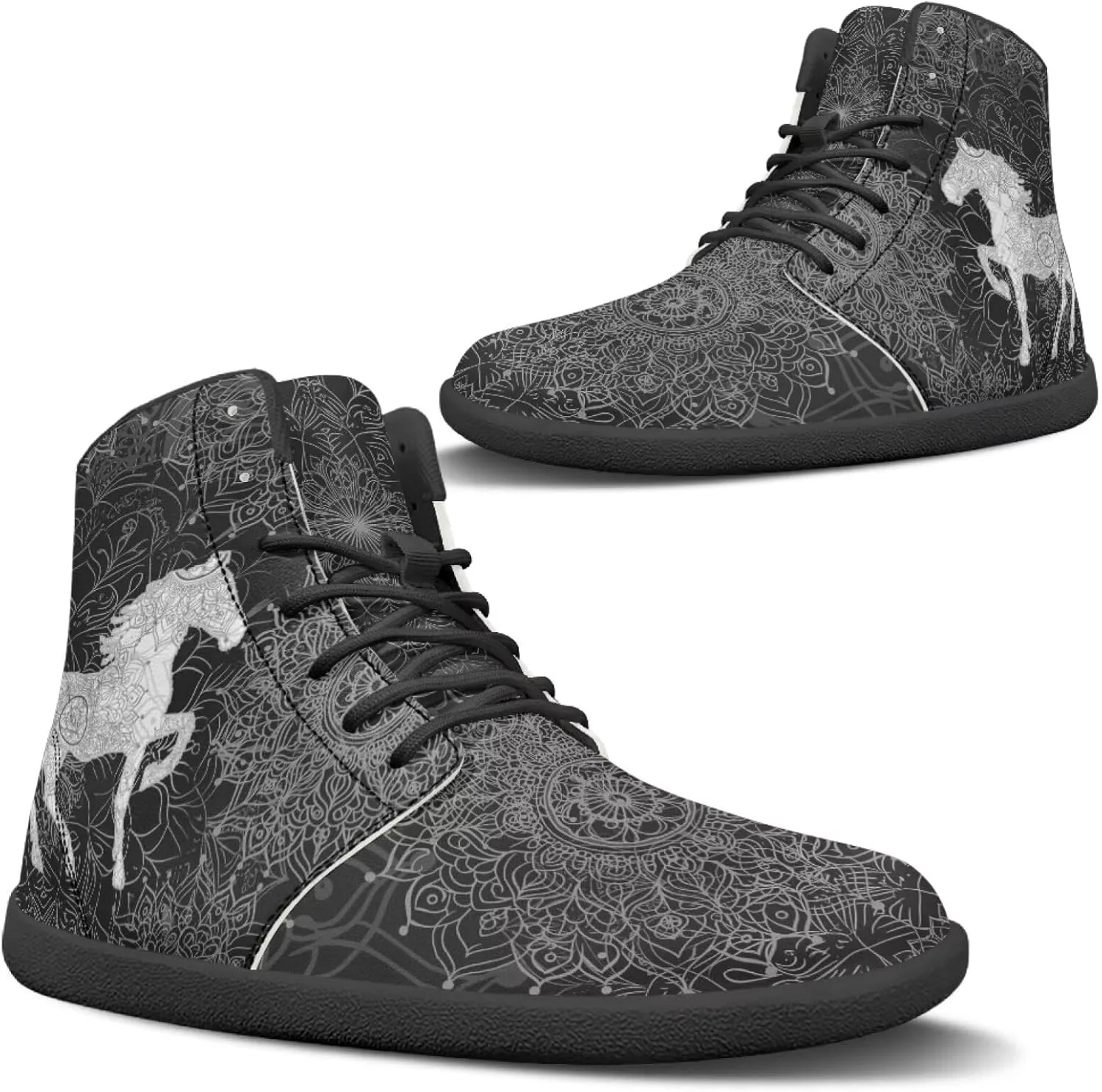 Мужские и женские босоножки Mens Wolves с высоким верхом, минималистичные кроссовки для трейл-раннинга с принтом лошади, босоножки с широкой носочной частью, кроссовки с принтом дракона Glomenade