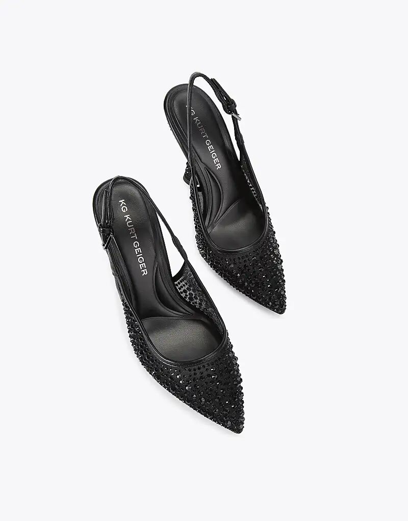 Туфли KG Kurt Geiger Aria с драгоценными камнями на каблуке, черные — фото 2