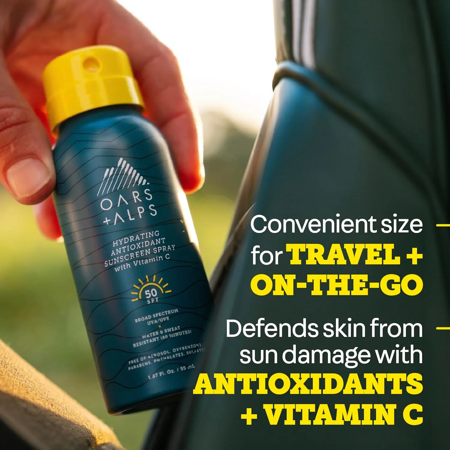 Oars + Alps SPF 50 солнцезащитный спрей для лица и тела, быстро впитывается, легкий, нежирный, водостойкий 55,3 мл (4 шт.), Clear — фото 4