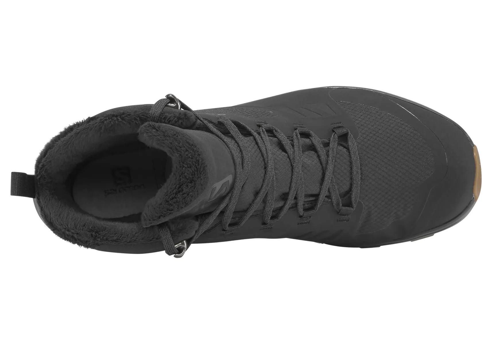 Кроссовки Salomon "OUTsnap CSWP M", водонепроницаемые, согревающие, цвет Black-Ebony-Gum1A — фото 4