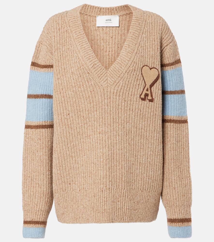 

Свитер из смеси шерсти и альпаки ami de cœur Ami Paris, Camel