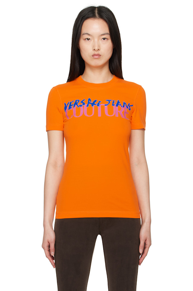 

Футболка с логотипом Versace Jeans Couture, цвет tiger