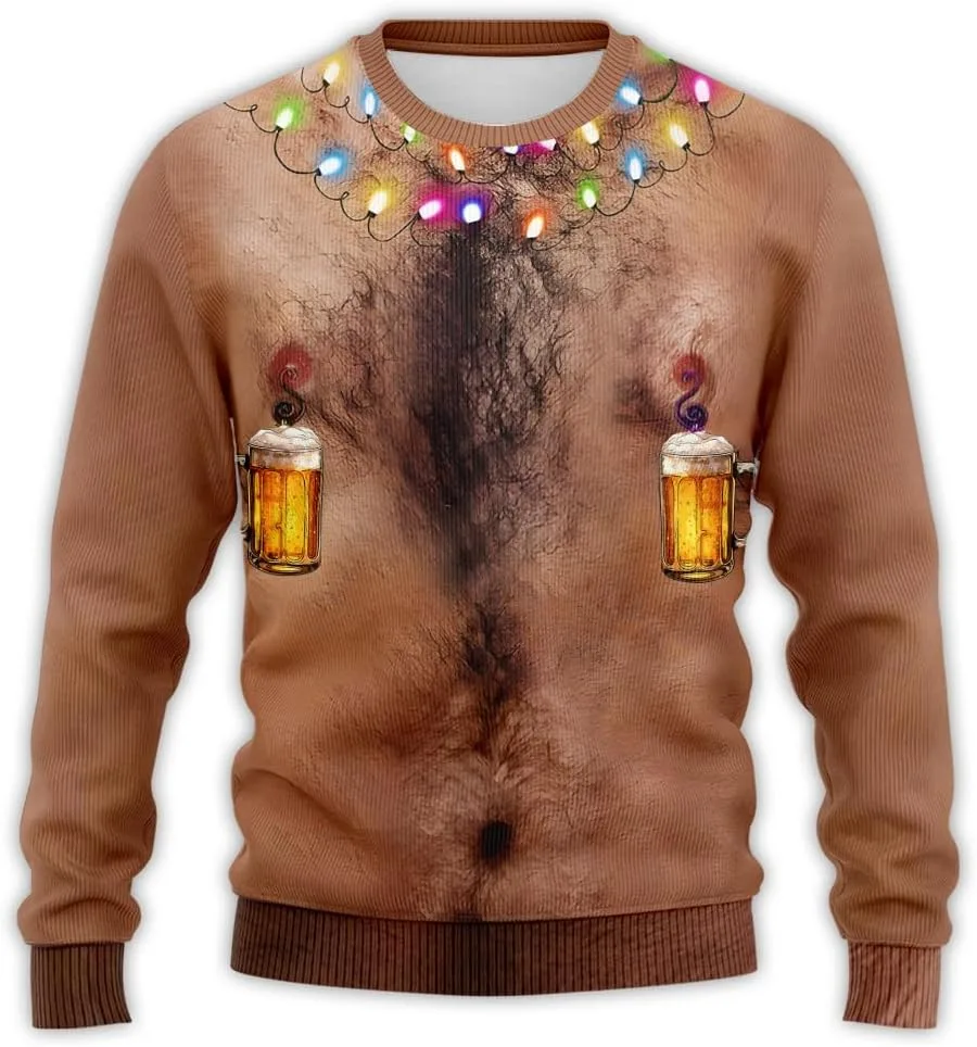 

Свитер Ugly Christmas Beer для мужчин и женщин, праздничный свитер Beermas PA11 HANZSPROUT